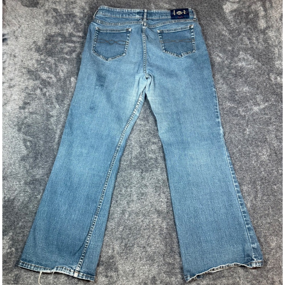 Y2K L.E.I. by Lee Bootcut Jeans Womens 18 1/2 Light Wash Raw Hem Flare Denim - Picture 5 of 11